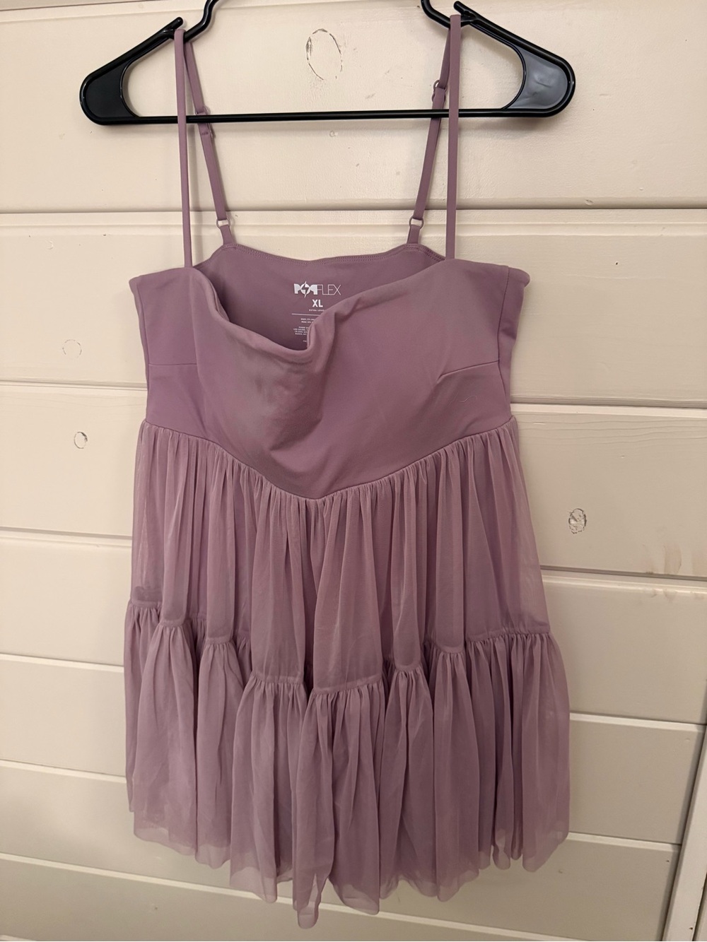POPFLEX Lilac Tiered Mesh Chemise with Adjustable Straps🌸